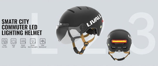Livall Κράνος για Ηλεκτρικό Scooter σε Μαύρο Χρώμα L23-L-BLK