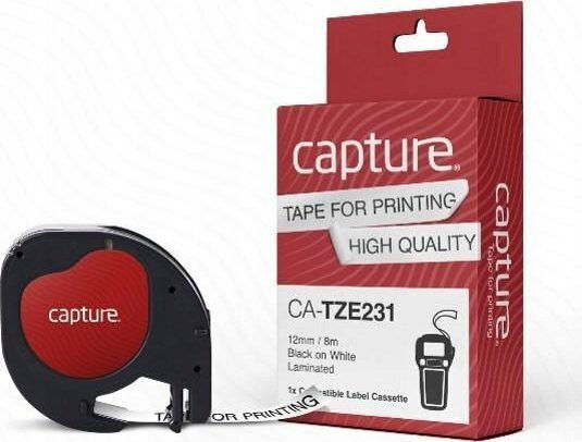 Capture Ταινία Ετικετογράφου 4m x 12mm σε Μαύρο Χρώμα