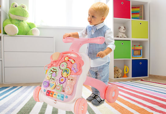 Premergător Interactiv 5 În 1 Leagăn Go Baby Dimensiuni 44,0 X 42,0 X 40,0 Cm Activități În Engleză Ajută La Dezvoltarea Lingvistică Și Sensorială Roz