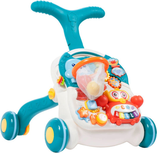 Interaktiver Antemergator 5-in-1 Dumbo Idealstore Abnehmbarer Tisch Mini-Basketballkorb Aufblasbare Bälle Lichter Geräusche Marineblaue Farbe