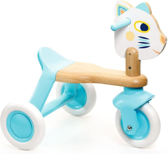Djeco Cat Bike Animal Ride On for 12+ Months Light Blue