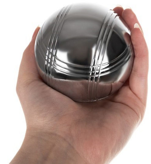 Joc de Petanque Interactiv Idealstore 8 Bile Cromate 1 Minge de Referință din Lemn Frânghie de Măsurare Husă cu Fermuar Mâner Toate Vârstele