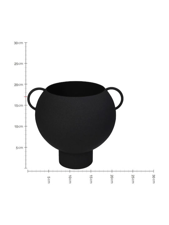 ArteLibre Planter Metal Black 19.5x19.5x17cm.
