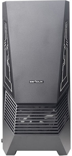 Serioux ROGUE Gaming Midi Tower Κουτί Υπολογιστή με Πλαϊνό Παράθυρο και RGB Φωτισμό Μαύρο