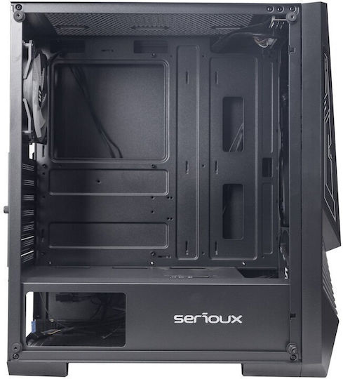 Serioux ROGUE Gaming Midi Tower Κουτί Υπολογιστή με Πλαϊνό Παράθυρο και RGB Φωτισμό Μαύρο