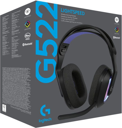 Logitech G522 Lightspeed Wireless Over Ear Gaming Headset with USB / Bluetooth Connectivity for PC / PS5