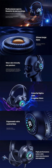 Remax RM-705 Over Ear Gaming Headset cu conexiune 2,5mm / USB Negru