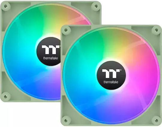 Thermaltake CT140 Case Fan with ARGB Lighting and Connection 4-Pin PWM 2pcs Matcha Green