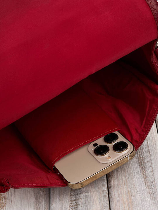 Leather Women's Bag Crossbody Red
