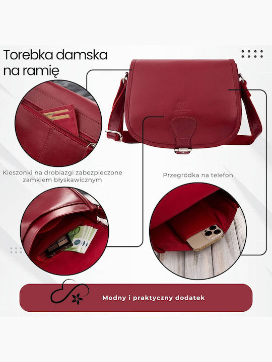 Leather Women's Bag Crossbody Red