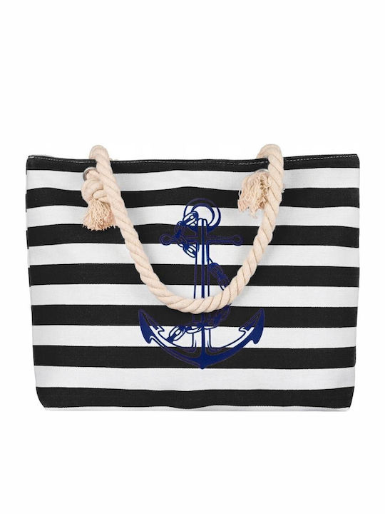 Fabric Black Beach Bag