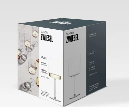 Schott Zwiesel Set of Glasses for White Wine made of Glass Stemmed 400ml 4pcs
