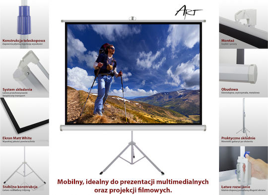 Art & Hobby Boden-Bildschirmprojektor TS-100 mit Bildlogo 4:3 203x152cm / 100"