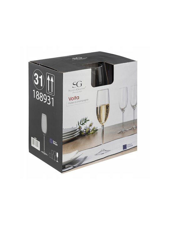 Secret de Gourmet Set of Glasses Champagne made of Glass Stemmed 210ml 6pcs