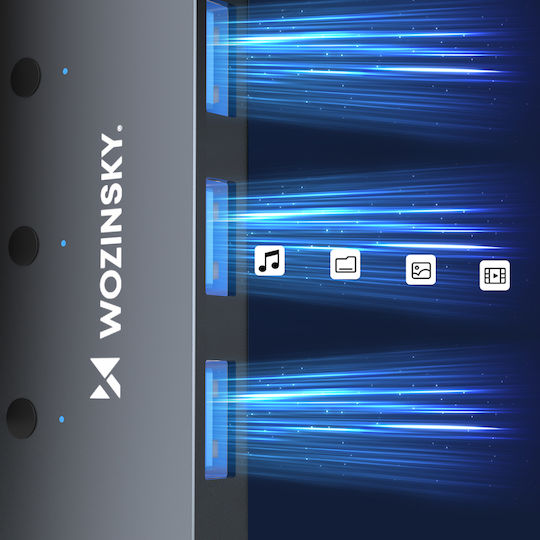 Wozinsky Hub 4 Θυρών USB 3.0 με σύνδεση USB-A Γκρι