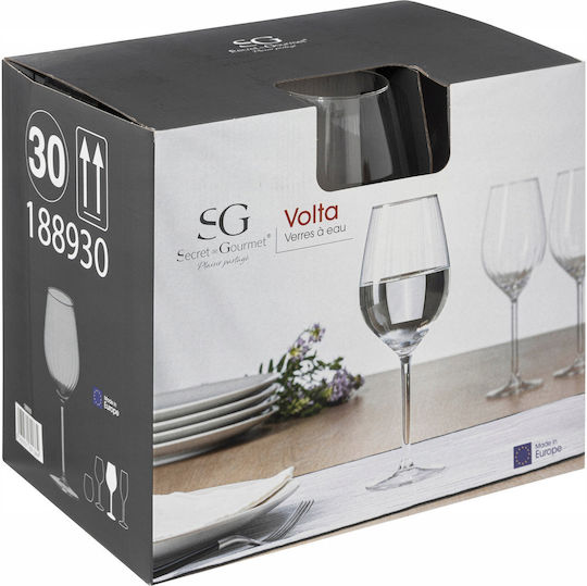 Secret de Gourmet Σετ Ποτήρια Νερού από Γυαλί Κολωνάτα 530ml 6τμχ