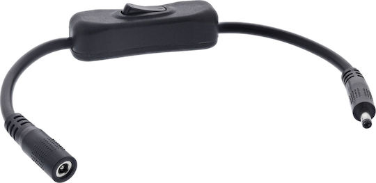 Inline DC Cable Switch DC St Bu 4.0x1.7mm AWG 18 Black 0.20m