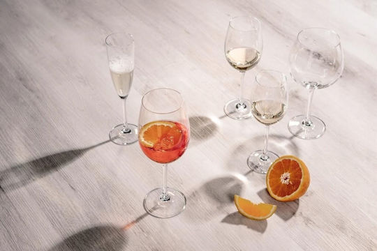 Lumarko Glass for White and Red Wine made of Glass in Red Color Goblet 409ml