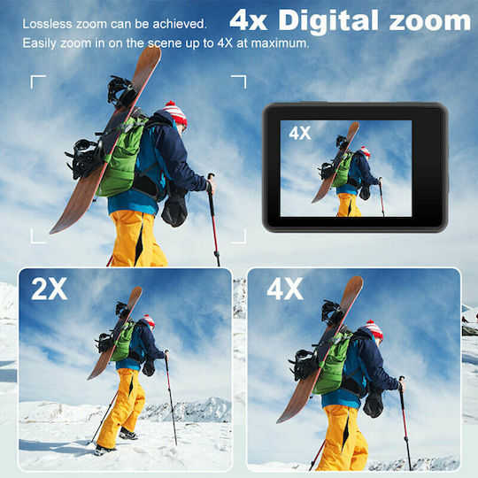 idl-Super-S60TR 128GB Cameră de Acțiune 4K Ultra HD Subacvatică (cu Carcasă) cu Ecran 1.3" și Wi-Fi Violet