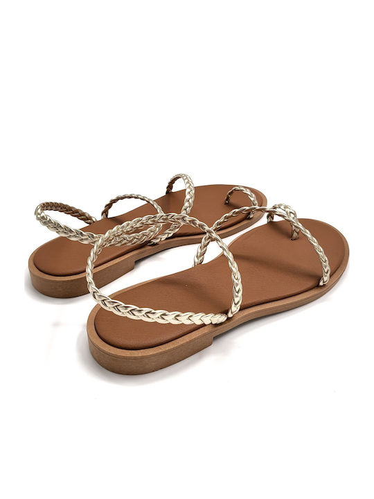 Leather Women's Flat Sandals platinum