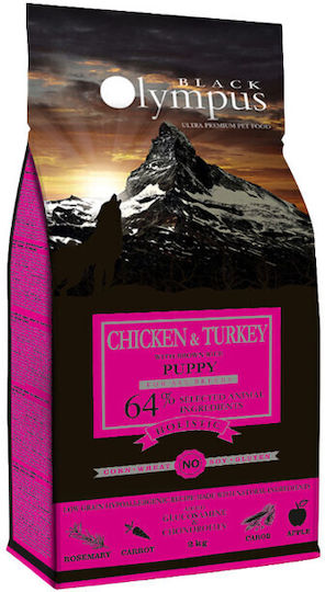 Black Olympus Puppy Holistic 2kg Trockenfutter ohne Gluten, mit wenig Getreide für Welpen mit Brauner Reis und Huhn