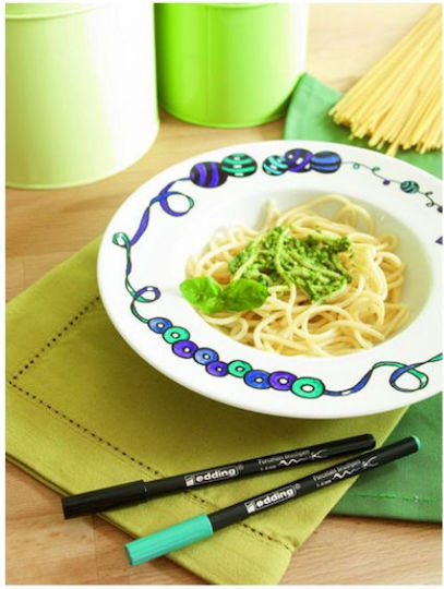 Edding Porcelain Brushpen Warm Σετ Μαρκαδόροι για Πορσελάνη 1-4mm 6τμχ