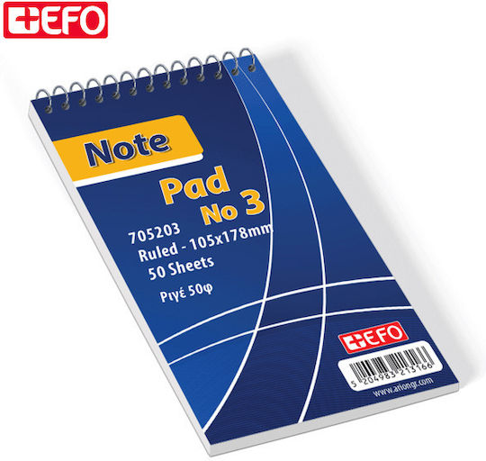+Efo Νο3 Notizblock Spirale A5 Geregelt Blau