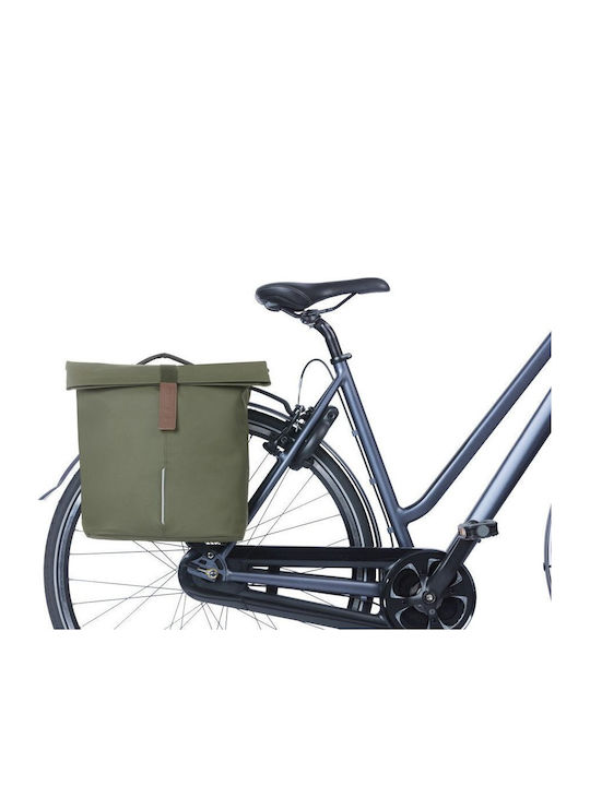 Basil City Double Pannier Bag Mik 28-32L Mik System Ready To Go Moss Green New 2025
