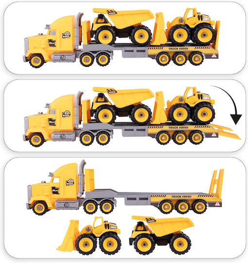 Idealstore Camion Vehicule de Construcție Demontabile Dimensiuni 54 X 16 X 12 Cm Include Un Camion Basculant Un Buldozer Șurubelniță Cheie Rampă Coborâre Vehicule Plastic Abs De Înaltă Calitate Dezvoltă Abilități de Studiu