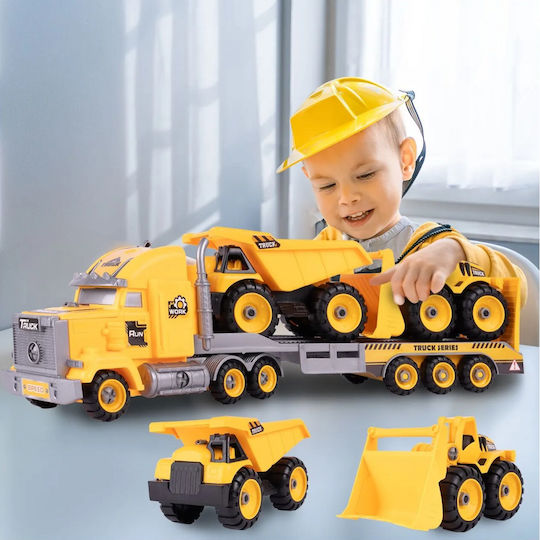Idealstore Camion Vehicule de Construcție Demontabile Dimensiuni 54 X 16 X 12 Cm Include Un Camion Basculant Un Buldozer Șurubelniță Cheie Rampă Coborâre Vehicule Plastic Abs De Înaltă Calitate Dezvoltă Abilități de Studiu