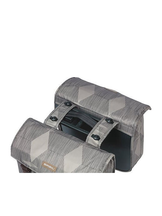 Basil Double Rack Bag Basil Elegance Double Pannier Bag Mik 40-49L Mik System Ready to Use Waterproof Chateau Taupe 2024