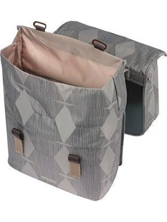 Basil Double Rack Bag Basil Elegance Double Pannier Bag Mik 40-49L Mik System Ready to Use Waterproof Chateau Taupe 2024