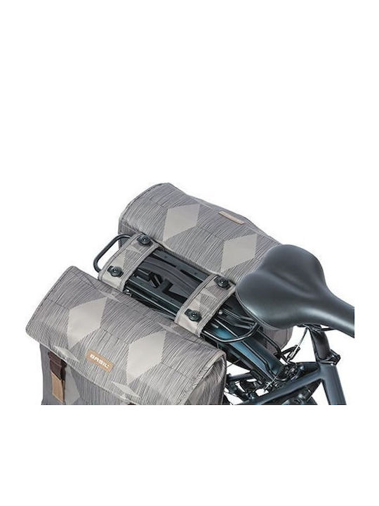 Basil Double Rack Bag Basil Elegance Double Pannier Bag Mik 40-49L Mik System Ready to Use Waterproof Chateau Taupe 2024