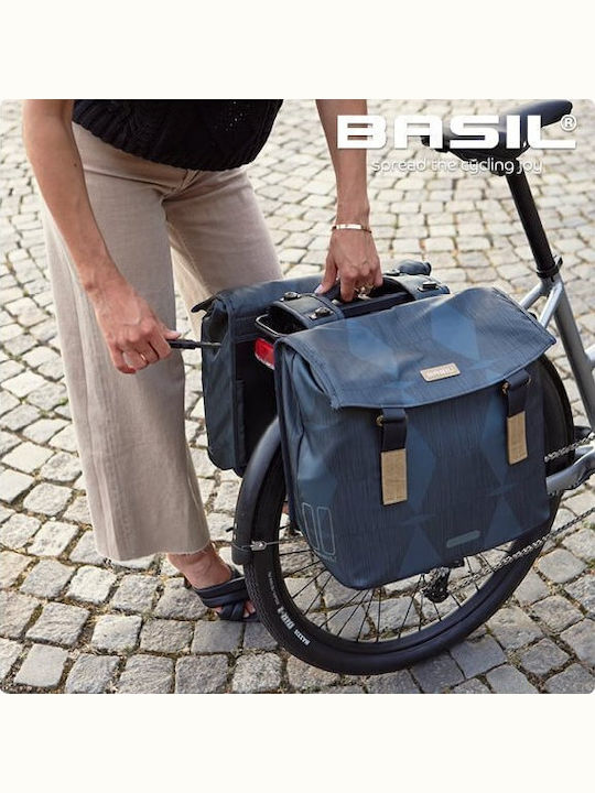 Basil Double Rack Bag Basil Elegance Double Pannier Bag Mik 40-49L Mik System Ready to Use Waterproof Chateau Taupe 2024