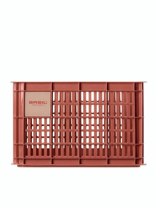 Handlebar Rack Basket Basil Bicycle Crate M 29.5l Recycled Synthetic Terra Red New