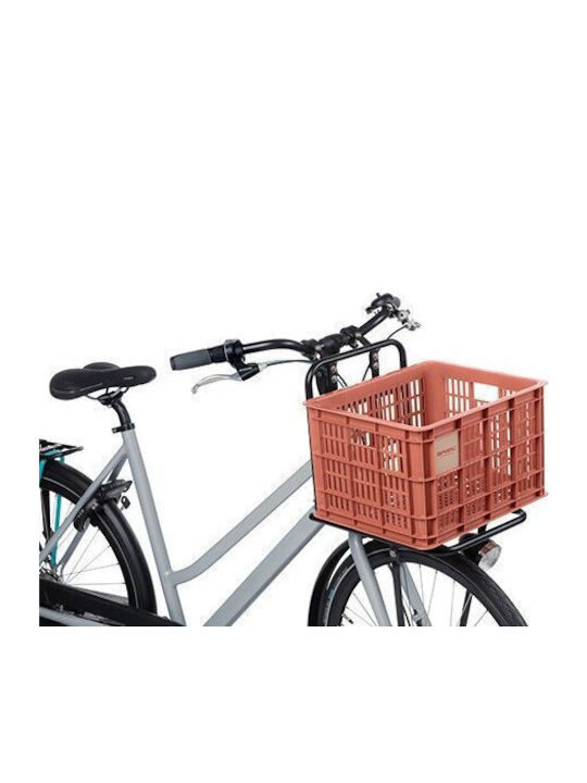 Handlebar Rack Basket Basil Bicycle Crate M 29.5l Recycled Synthetic Terra Red New