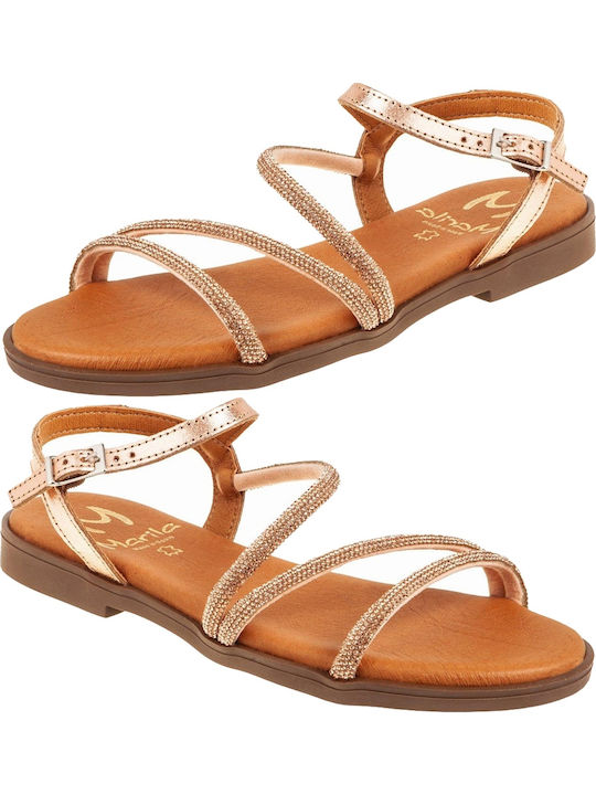 Din piele Sandale cu strasuri Copper