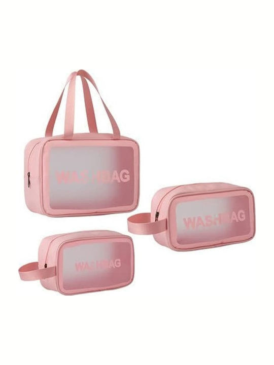 Ecarla Cosmetic Bag Set 3-in-1 Portable Case 3 Sizes Powder Pink Ks83r Ecarla Cosmetic Bag Set 3-in-1 Portable Case 3 Sizes Powder Pink Ks83r
