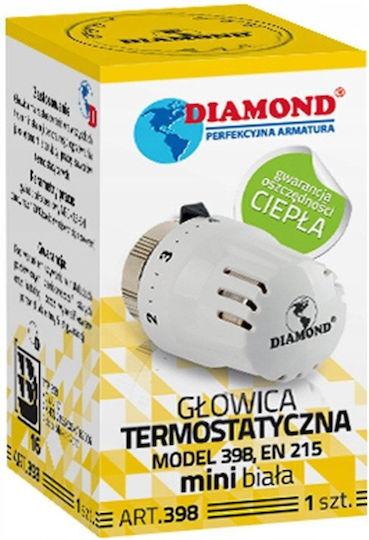 Diamond Thermostat Head Model 398 Mini White Art.398