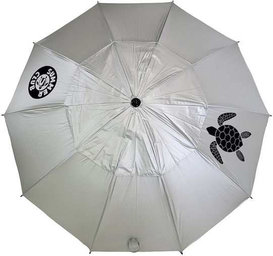 Summer Club Folding Beach Umbrella Diameter 2m Silver