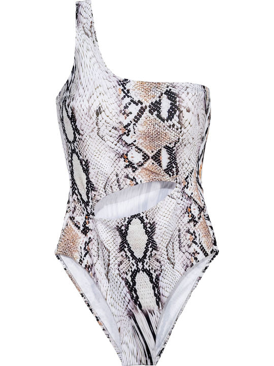 Monokini with Animal Print Snake Openings