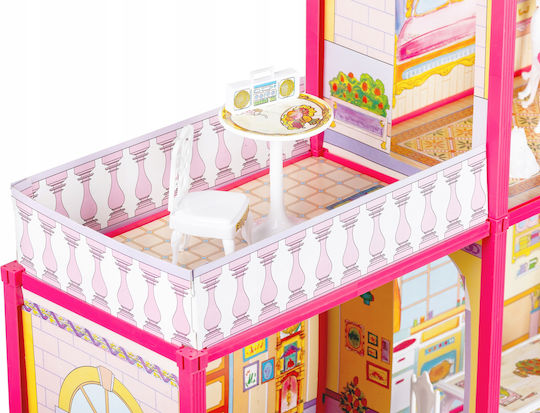 Puppenhausmöbel Terrasse Idealstore Himbeervilla Abmessungen 76 x 77 x 23 cm Ausgestattet mit 100 spezifischen Elementen Faltbar in 2 Varianten Material Karton