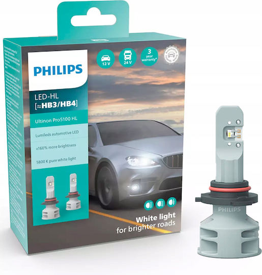 Philips Λάμπες Αυτοκινήτου HB3 LED 12-24V 12W 2τμχ