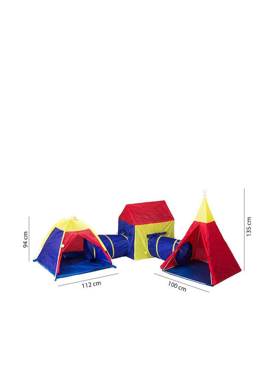 Isp Iplay 5 in 1 Spielbereich UV-Schutz Kinder Multifunktionales Indoor-Outdoor-Hauszelt Iglu 2 Zwischentunnel