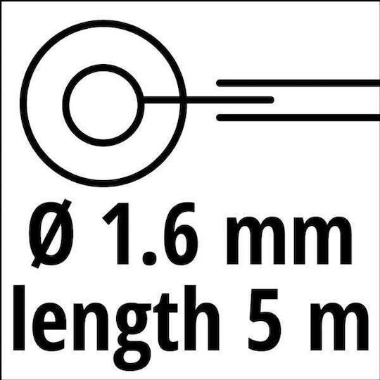 Einhell 3405117 Round Brush Cutter Trimmer Line Length 5m and Thickness 1.6mm