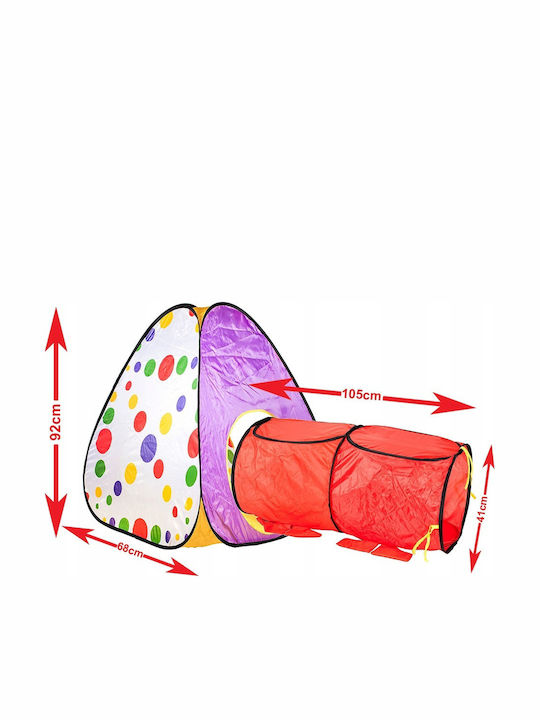Cort de Joacă pentru Copii Omidă Roșie Format dintr-un Igloo de 68 X 68 X 92 Cm și un Tunel de 105 X 41 X 41 Cm Ușor de Asamblat Fabricat din Material Sintetic Durabil Asigurând Ore de Distracție