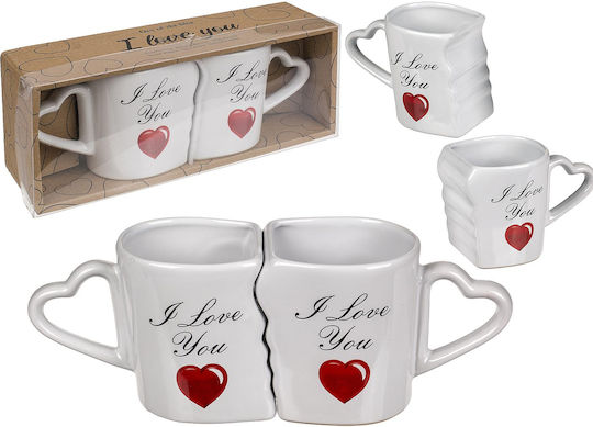 ArteLibre I Love You Mug Ceramic White 2pcs