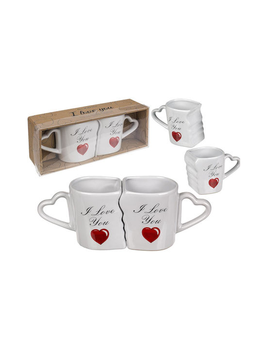 ArteLibre I Love You Mug Ceramic White 2pcs