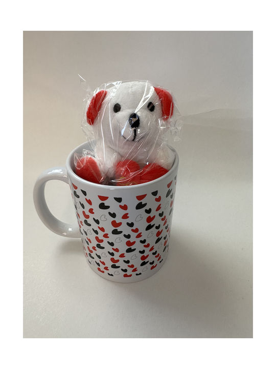 Out of the Blue Small Red Hearts Bear Mug Ceramic Multicolour 380ml