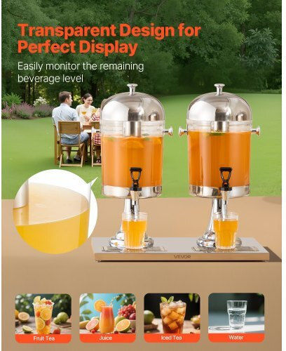 Vevor Double Beverage Dispenser 2x8L